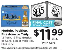 Ralphs Modelo, Pacifico, Firestone or Truly offer