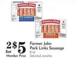 Pavilions Farmer John Pork Links Sausage offer