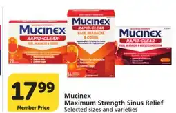 Pavilions Mucinex Maximum Strength Sinus Relief offer
