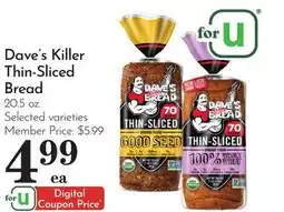Pavilions Dave's Killer Thin-Sliced Bread offer