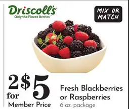 Pavilions Fresh Blackberries or Raspberries offer