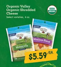 Sprouts Farmers Market Organic Valley Organic Shredded Cheese offer