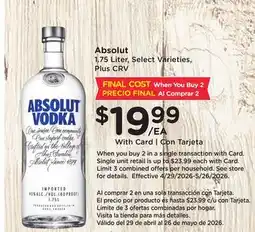 Ralphs Absolut offer