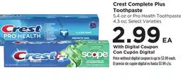 Food 4 Less Crest Complete Plus Toothpaste offer