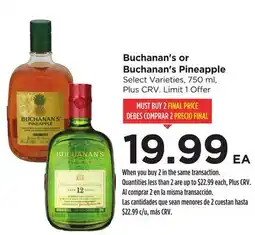 Food 4 Less Buchanan's or Buchanan's Pineapple offer