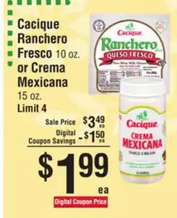 Smart & Final Cacique Ranchero Fresco or Crema Mexicana offer