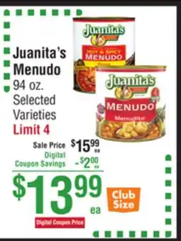 Smart & Final Juanita's Menudo offer