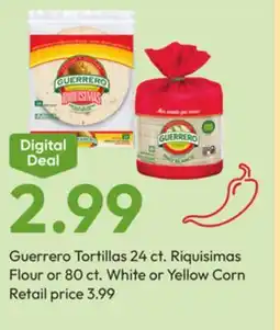 Stater Bros Guerrero Tortillas 24 ct. Riquisimas Flour or 80 ct. White or Yellow Corn offer