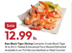 Stater Bros Raw Black Tiger Shrimp offer