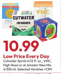 Stater Bros Cutwater Spirits 4/12 fl. oz., VMC, High Noon or el Jimador New Mix 4/355 ml offer