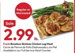 Stater Bros Fresh Boneless Skinless Chicken Leg Meat offer