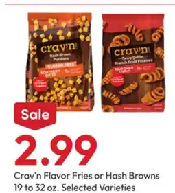 Stater Bros Crav'n Flavor Fries or Hash Browns offer