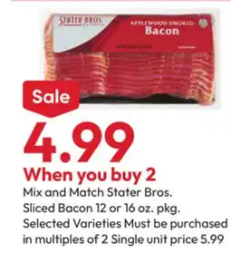 Stater Bros Stater Bros. Sliced Bacon offer