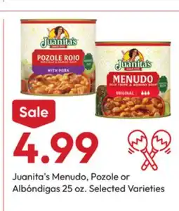 Stater Bros Juanita's Menudo, Pozole or Albóndigas offer