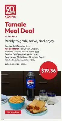 Stater Bros Tamale Meal Deal : Visit Us In-Store offer