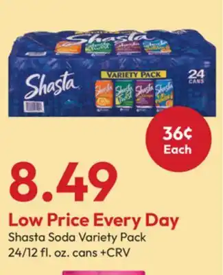 Stater Bros Shasta Soda Variety Pack offer