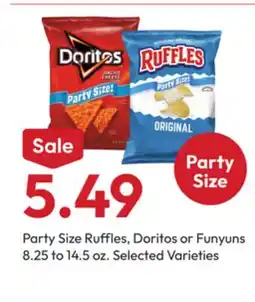 Stater Bros Party Size Ruffles, Doritos or Funyuns offer