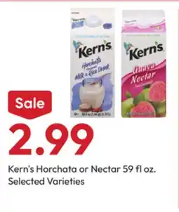 Stater Bros Kern's Horchata or Nectar offer
