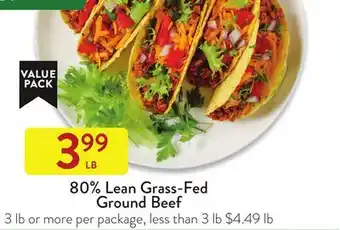 Fresh Thyme 80% Lean Grass-Fed Ground Beef offer