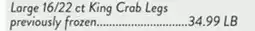 Fresh Thyme Large 16/22 ct King Crab Legs offer