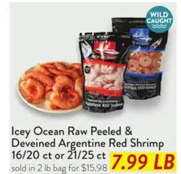 Fresh Thyme Icey Ocean Raw Peeled & Deveined Argentine Red Shrimp offer