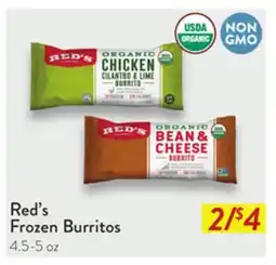 Fresh Thyme Red's Frozen Burritos offer