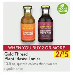 Fresh Thyme Gold Thread Plant-Based Tonics offer
