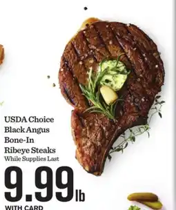 Mariano's USDA Choice Black Angus Bone-In Ribeye Steaks offer