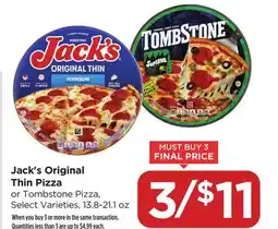 Food 4 Less Jack's Original Thin Pizza offer
