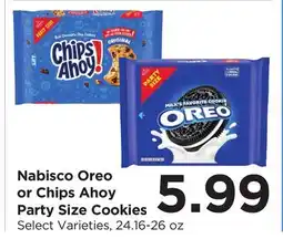 Food 4 Less Nabisco Oreo or Chips Ahoy Party Size Cookies offer