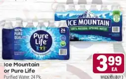 Tony’s Fresh Market Ice Mountain or Pure Life Purified Water offer
