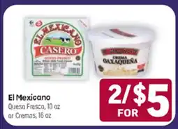 Tony’s Fresh Market El Mexicano Queso Fresco, 10 oz or Cremas, 16 oz offer