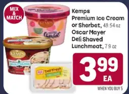 Tony’s Fresh Market Kemps Premium Ice Cream or Sherbet, 48 54 oz Oscar Mayer Deli Shaved Lunchmeat, 79 oz offer