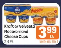 Tony’s Fresh Market Kraft or Velveeta Macaroni and Cheese Cups offer