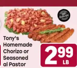 Tony’s Fresh Market Tony's Homemade Chorizo or Seasoned al Pastor offer