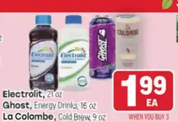 Tony’s Fresh Market Electrolit, 21 oz Ghost, Energy Drinks, 16 oz La Colombe, Cold Brew, 9 oz offer