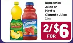 Tony’s Fresh Market ReaLemon Juice or Mott's Clamato Juice offer