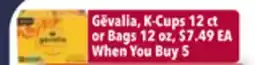 Tony’s Fresh Market Gëvalia, K-Cups 12 ct or Bags 12 oz offer