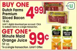 Jewel-Osco Dutch Farms Premium Sliced Bacon offer