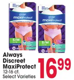 Jewel-Osco Always Discreet MaxiProtect offer