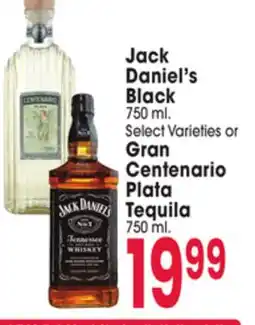 Jewel-Osco Jack Daniel's Black 750 ml or Gran Centenario Plata Tequila 750 ml offer