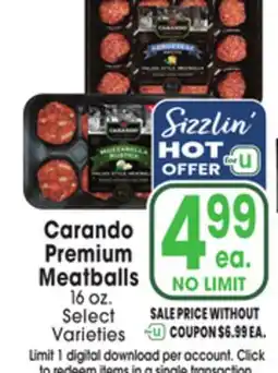 Jewel-Osco Carando Premium Meatballs offer