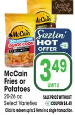 Jewel-Osco McCain Fries or Potatoes offer