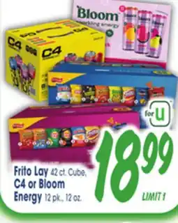 Jewel-Osco Frito Lay 42 ct. Cube, C4 or Bloom Energy 12 pk., 12 oz offer