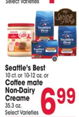 Jewel-Osco Seattle's Best 10 ct. or 10-12 oz. or Coffee mate Non-Dairy Creame 35.3 oz offer