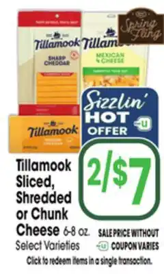 Jewel-Osco Tillamook Sliced, Shredded or Chunk Cheese offer