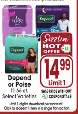Jewel-Osco Depend or Poise offer