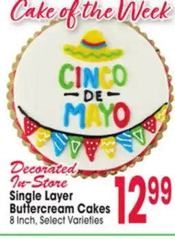 Jewel-Osco Single Layer Buttercream Cakes offer