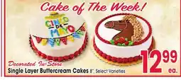 Jewel-Osco Single Layer Buttercream Cakes offer