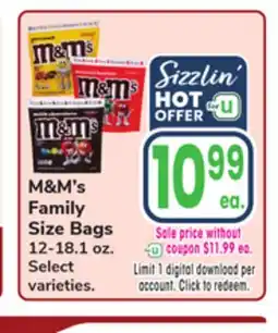 Jewel-Osco M&M's Family Size Bags offer